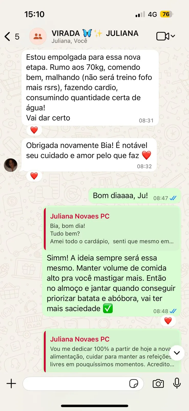 Relato antes e depois