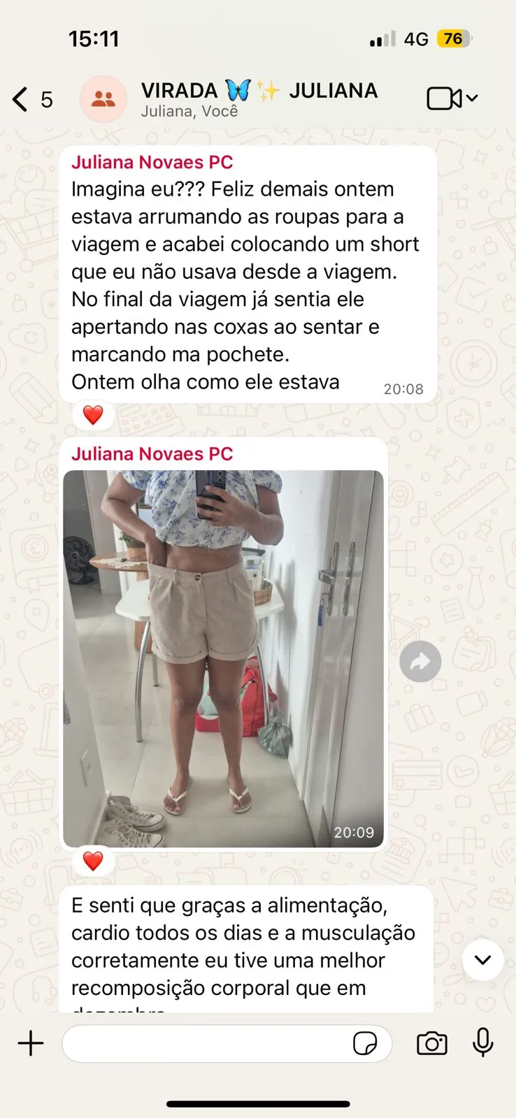 Relato antes e depois